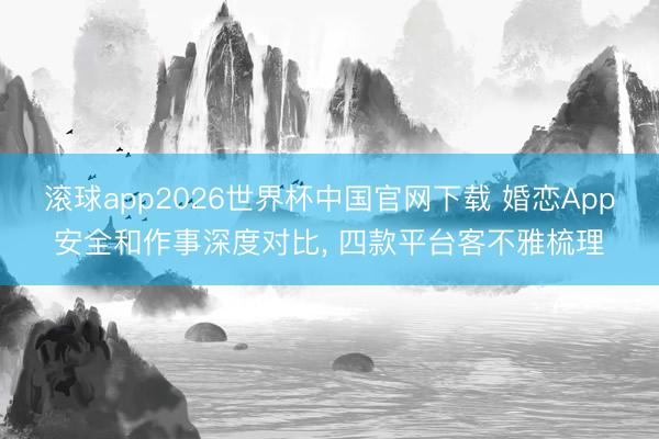 滚球app2026世界杯中国官网下载 婚恋App安全和作事深度对比, 四款平台客不雅梳理