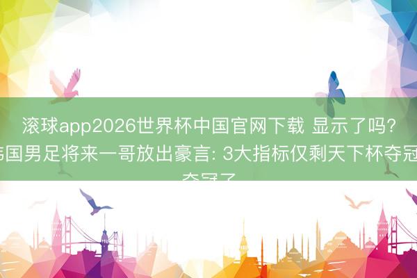 滚球app2026世界杯中国官网下载 显示了吗? 韩国男足将来一哥放出豪言: 3大指标仅剩天下杯夺冠了