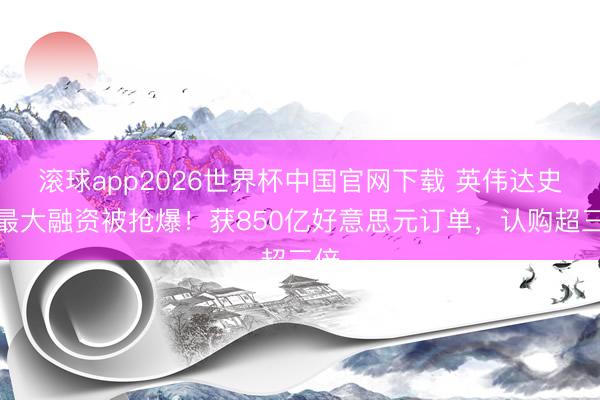 滚球app2026世界杯中国官网下载 英伟达史上最大融资被抢爆！获850亿好意思元订单，认购超三倍