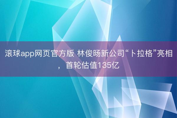 滚球app网页官方版 林俊旸新公司“卜拉格”亮相，首轮估值135亿