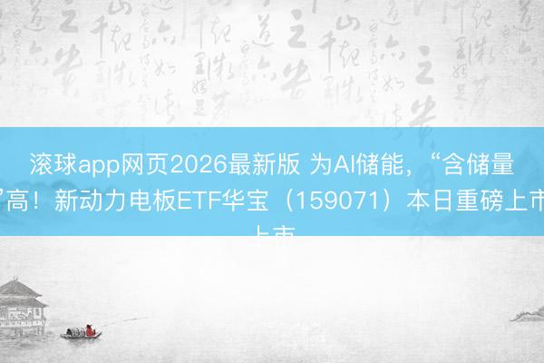 滚球app网页2026最新版 为AI储能,“含储量”高!新动力电板ETF华宝(159071)本日重磅上市